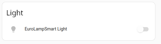 The controls that appeared on the Home Assistant homepage